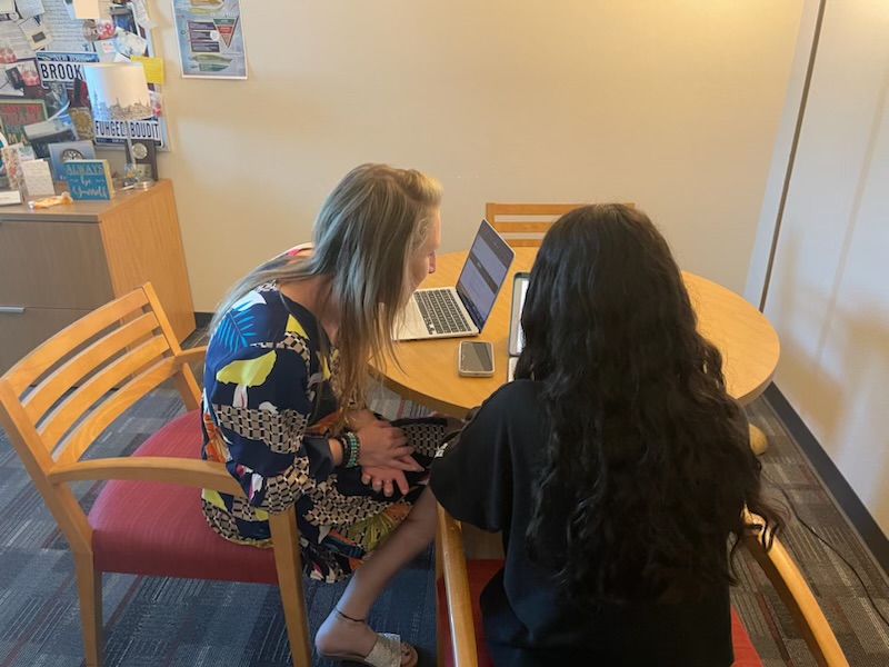 College Counselor Kristin Grosso working with a student